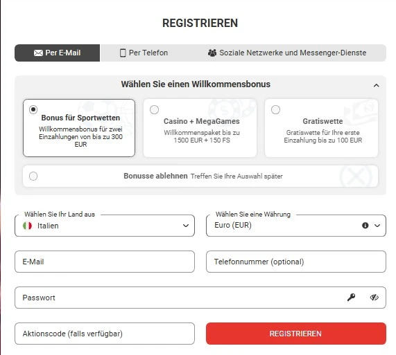 Megapari Registrieren